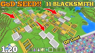 ✨🔥OMG 11 BLACKSMITH VILLAGE Bedrock Edition  seed minecraft 120 bedrock  minecraft seed 120 [upl. by Hannad]