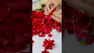 I made Gajra From Original Red Rose🌹at Home 🏡 😍🥹 Rate this out of 100👇 shorts gajrahairstyle [upl. by Leund]