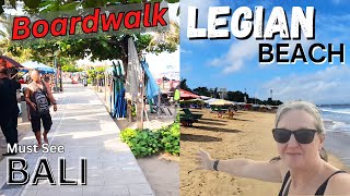 Exploring Legian beach vibrant boardwalk  Bali walking tour  Bali Travel Guide amp vlog [upl. by Gardie]