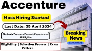 🎁After TCS Hiring  Accenture Started Mass Off Campus drive 2024 2023  Official Notification [upl. by Eugenia]