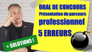 Oral de concours  exemple de présentation du parcours professionnels Débutant et confirmés [upl. by Nylear]