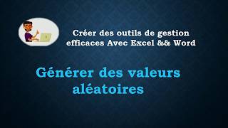 Tuto Excel  Générer des valeurs aléatoires [upl. by Neltiac143]