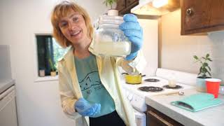 Making soap from olive oil and baking soda  athome saponification with Nadia Korovina [upl. by Ferneau]