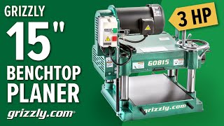 Grizzly 15quot 3 HP HeavyDuty Planer G0815 [upl. by Enimsaj]