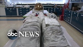 Neil Armstrongs spacesuit goes on display for 1st time in more than a decade [upl. by Anelas402]