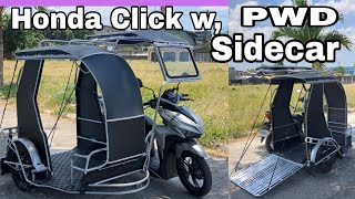 Honda Click w Special Sidecar for PWD amp Wheelchairpwdhondaclick125 [upl. by Osborne]