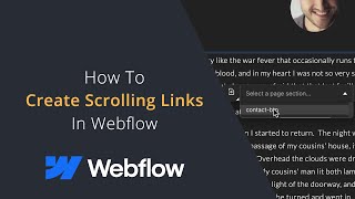 How To Create Scrolling Anchor Links in Webflow  How To Link To Content on the Same Page In Webflow [upl. by Aidnyl]