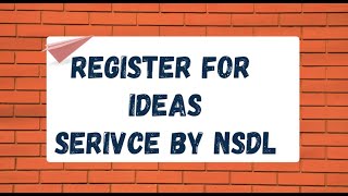 part1How to register for IDeAS service offer by NSDLnsdl IDeAS speedeservice [upl. by Leandro]