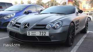 McLaren Mercedes SLR 722 Roadster in matte grey Dubai Sunset Mall [upl. by Kcuhc]