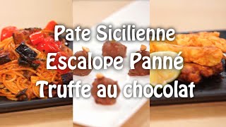 Pâte Sicilienne  Escalope Pannée  Truffe au chocolat  Koujinet lyoum 03 ep 02 [upl. by Aillij]