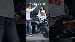 Viral bike steering video 😱🥵😱ll bike status girl reaction youtubeshorts viralshorts short [upl. by Llednahs]