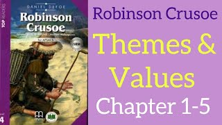 Robinson Crusoe chapter 1 5 Themes and values [upl. by Merlin464]