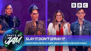 Slay It Don’t Spray It with Alesha Dixon Michelle Visage Kevin McHale and Jenna Ushkowitz 💦 BBC [upl. by Ailime]