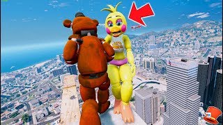 CHICA GET PUSHED OFF A SKYSCRAPER GTA 5 Mods FNAF RedHatter [upl. by Annawaj]