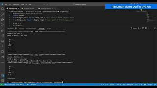 hangman in Python [upl. by Nnayecats]