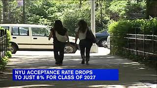 NYU acceptance rate drops for class of 2027 [upl. by Prudi]