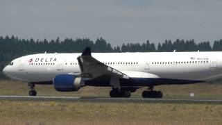 Delta Air Lines N852NW A330200 Takeoff Portland Airport PDX [upl. by Seerdi]