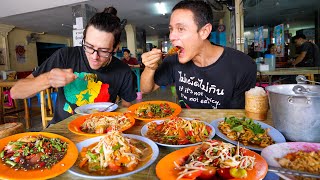 Spicy Thai Street Food 🌶️ GREEN PAPAYA SALAD  Beef Hot Pot  Food Tour in Khon Kaen Thailand [upl. by Tennek452]