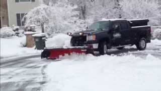 8 Western Snow Plow With Buyers Pro Wings Plowing [upl. by Gerrit245]