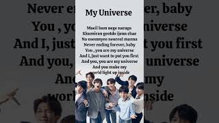 My universe lyrics bts coldplay song trending [upl. by Lucille]