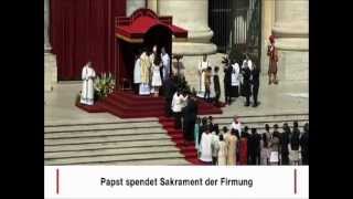 Papst Franziskus spendet Sakrament der Firmung 2804 2013 [upl. by Ynettirb429]