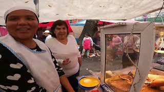 TIANGUIS 5 DE FEBRERO EN LA BENITO JUAREZ CDMXTACOS ELOTES ESQUITES CECINA CHORIZO FRUTA [upl. by Odrautse669]