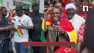 Protesters in Accra Demand Approval of Anti LGBT Law [upl. by Nahtanod]