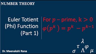 Euler TotientPhi FunctionPart 1 [upl. by Cloris]