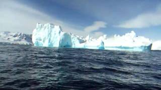 Passing a Blue Iceberg  Gerlache Strait  Antarctica  November 2010 [upl. by Leavy968]