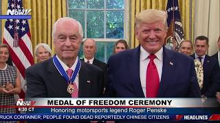 TEAM PENSKE President Trump Honors Roger Penske  Medal of Freedom [upl. by Girhiny]