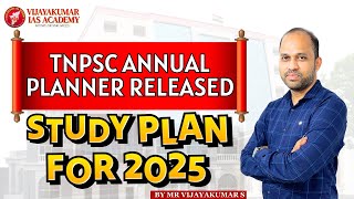 TNPSC ANNUAL PLANNER RELEASED  STUDY PLAN FOR 2025  By Vijayakumar s [upl. by Ladin]