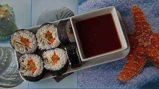 Sushi How to roll sushi without bamboo roller  Sašina kuhinja [upl. by Tonkin]