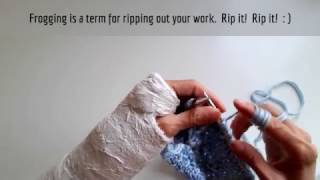 Tii Casa Knitting  How To Undo Knitting Mistakes Multiple Rows at a Time Frogging [upl. by Eisserc]