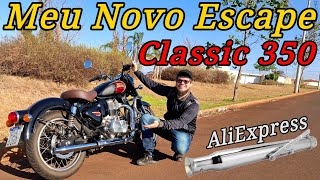 Novo Escapamento da classic 350 Som incrível  Escape do AliExpress [upl. by Yrol]