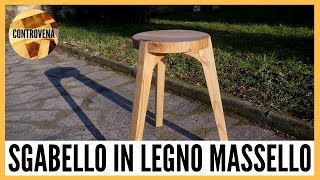 SGABELLO IN LEGNO MASSELLO a tre gambe  Parte 2 di 2  Falegnameria e lavorazione del legno [upl. by Claire537]