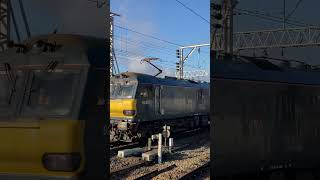 Caledonian Sleeper Class 92018 Passing Crewe [upl. by Tenaej]