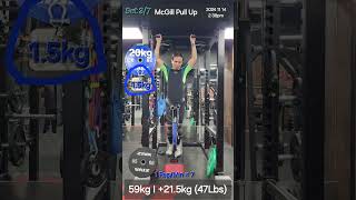 Weighted Pull Up BW59kg Daily SHORT Strength Training motivation Pullup 2024 11 14 [upl. by Justina]