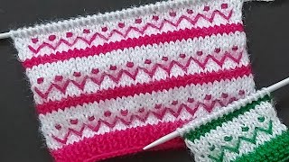 Easy Two Color Knitting Pattern [upl. by Olnee269]