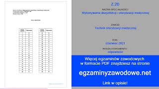 Egzamin zawodowy odpowiedzi Z20 Wykonywanie dezynfekcji i sterylizacji medycznej czerwiec 2021 [upl. by Nosyt998]