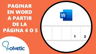 Como ENUMERAR PAGINAS en WORD a PARTIR de la CUARTA HOJA o QUINTA HOJA 📄4️⃣ o 📄5️⃣✅ Paginar en Wor [upl. by Suicul]