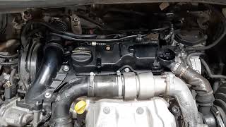 Sound of 16TDCI ENGINE with FAILURE in an injector Ford CMax Peugeot PSA engine [upl. by Harli]