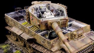 Lets Chip and Weather a German Tiger Tank with Full Interior RFM 135 [upl. by Rabi581]