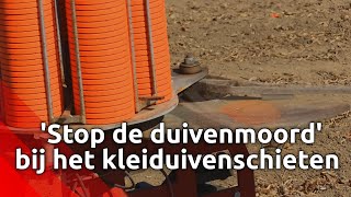 Bizar protest Stop de duivenmoord bij het kleiduivenschieten [upl. by Namdor]