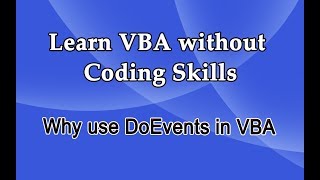 Why use DoEvents in VBA in Hindi [upl. by Elleynod590]