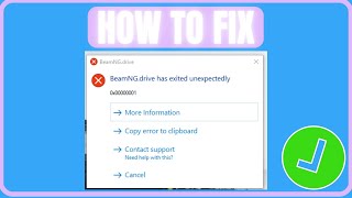 Fix BeamNGdrive 0x00000001 Error  How To Fix BeamNGdrive Has Exited Unexpectedly Error [upl. by Neirod]