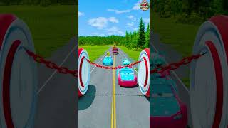 Wesome Cars and Intense Challenges Giant Bollards Cola and the Long Chain Trap in BeamNGdrivequot [upl. by Nerraf]