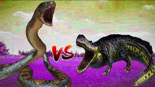 Titanoboa vs Purussaurus Fight With SHINCHAN vs CHOP Epic Battle [upl. by Rianon]