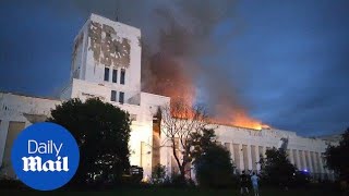 Huge fire at Liverpools iconic Littlewoods Building [upl. by Ahsenev]