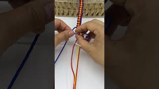 Instructions for weaving knotted rope diy knittinginstructions hamdmade shorts [upl. by Karoline]