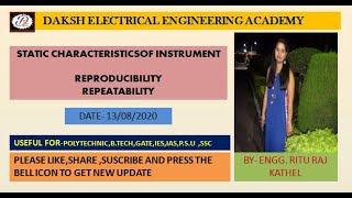 STATIC CHARACTERISTICS OF INSTRUMENT REPRODUCIBILITY AND REPEATABILITY [upl. by Ivon]